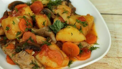 Овощное рагу с кабачками постное