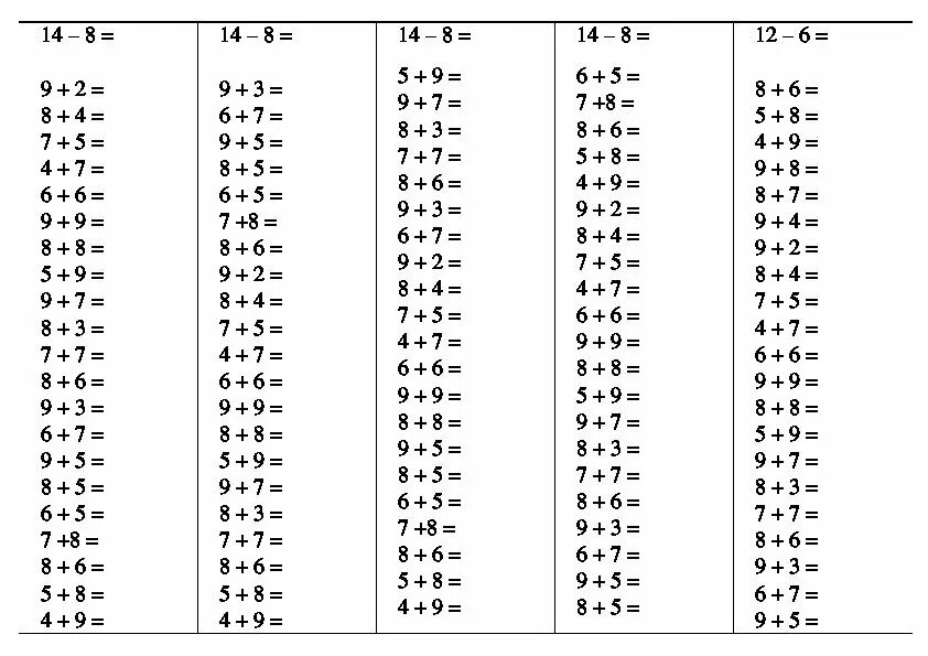 Примеры через 1 десяток. Таблица сложения и вычитания до 20 тренажер. Примеры до 20 на сложение и вычитание. Таблица сложения и вычитания 20 1 класс математика. Примеры таблицы сложения и вычитания в пределах 10.