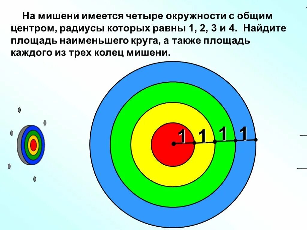 Мишень представляет собой три круга