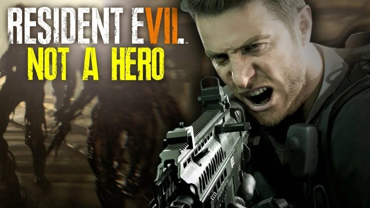 Герой стрим. Not a Hero резидент 7. Resident Evil 7 not a Hero. Resident Evil 7 DLC not a Hero. Resident Evil 7 not a Hero обложка.
