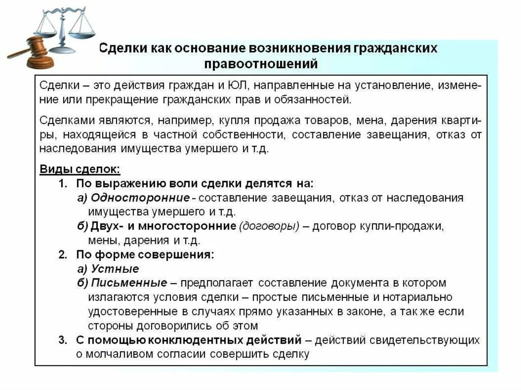 Виды прекращения правоотношения. Возникновение гражданских правоотношений. Основания возникновения гражданско-правовых отношений. Гражданско правовые сделки. Основания возникновения правоотношений.