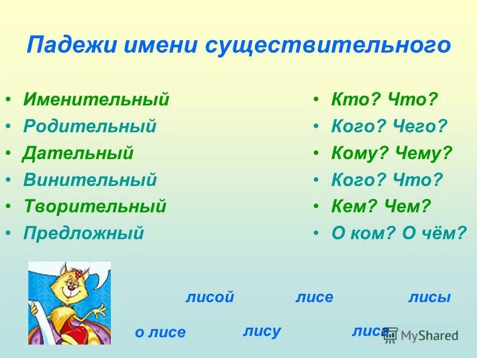 Мужской род примеры