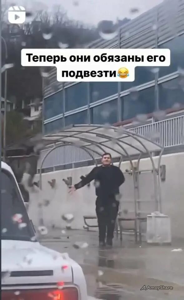 Танцует под сигнализацию. Танцует на остановке. видео dimakomisarov пляшет молодой человек в луже.