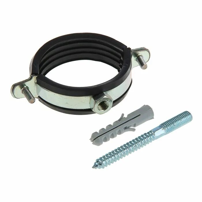 С гайкой 3/4 (25-28). Трубный хомут mpn-rc 108-112 мм, м10 335696. Хомут стальной с дюбелем. Хомут сантехнический 110 м10. Хомут стальной с дюбелем.