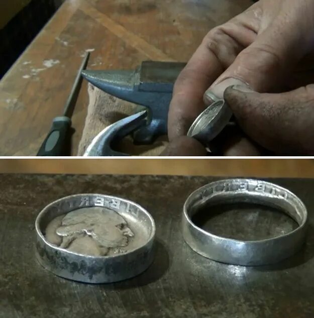Сколько варить кольца. Печатка из монеты. Кольцо из монеты. Самодельные серебряные кольца. Ювелирка из монеты.
