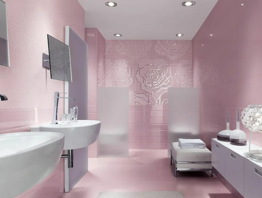 Плитка розовый цвет. Интерьер ванной. Розовый кафель в ванной. Ванная комната цвета. Розовая ванная.