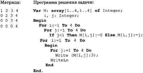 Заполнение матрицы