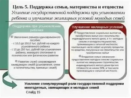 Государственной поддержки семьи материнства и детства