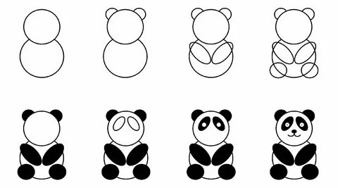 Как нарисовать панду поэтапно для детей
