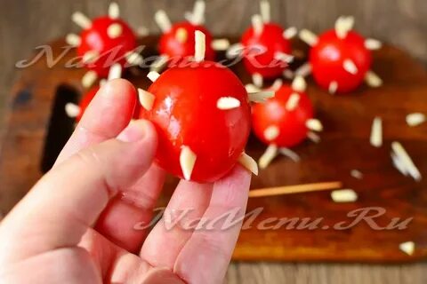 Помидоры ежики с чесноком на зиму