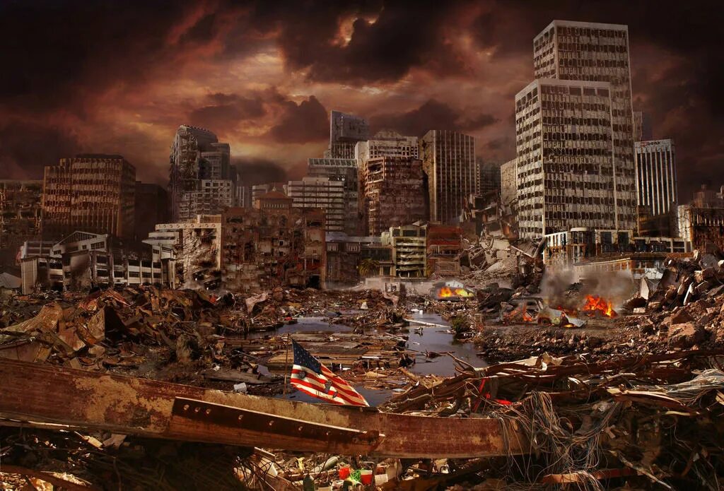 Апокалипсис мировой войны. Разрушенный город. Разрушенный город взрыв.