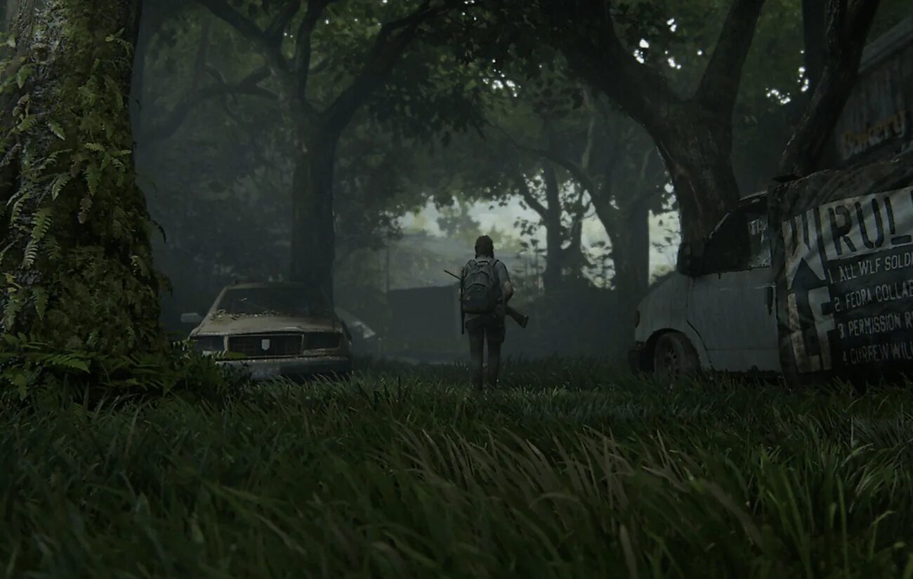 The last of bus 2. The last of us. last of us game девочка в лесу. last of us 2 самая большая локация.