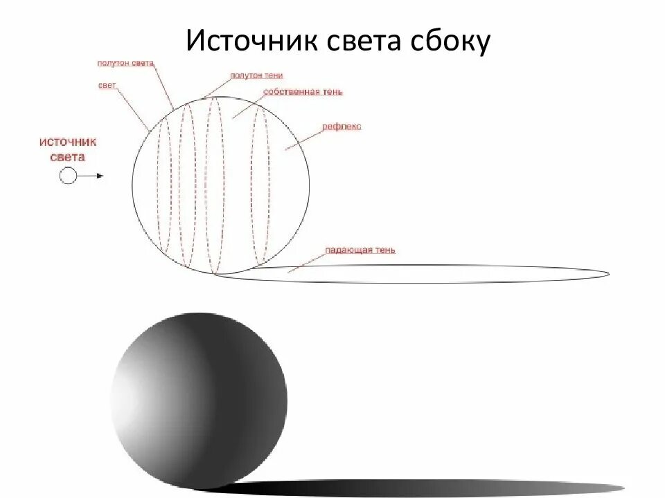 Света тень шара. Шар свет и тень. Светотень в рисунке. Шар Освещенный с разных сторон. Шар с освещением сбоку.