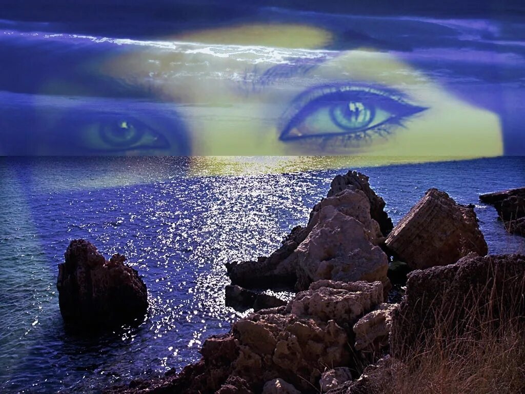 Женские глаза океан. Глаза над морем. Глаза на фоне неба. Глаза над морем в небе.