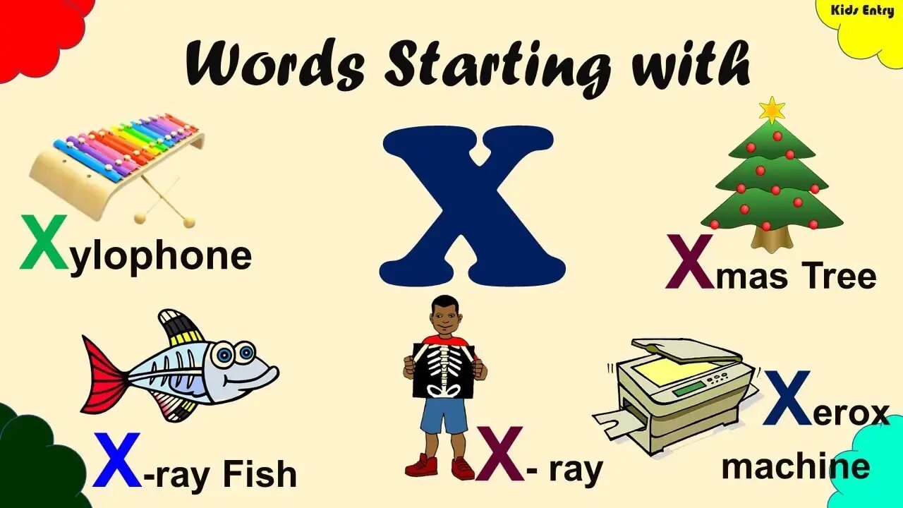 Starting english 3. Words with Letter x. Words for Letter x. Words with x for Kids. Буква x for Kids.