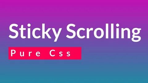 Css sticky