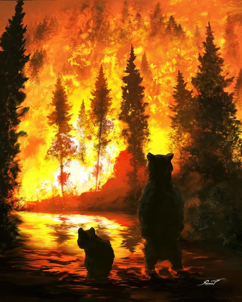 Сон горящий лес. Лесные пожары. лес в огне. горящий лес с животными. пожар в лесу и звери.