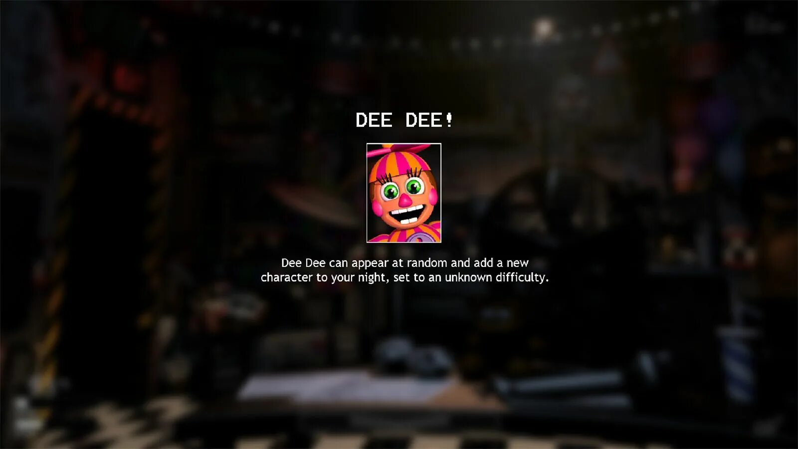 Песни fnaf 7. Фразы из FNAF. Диди ФНАФ 7. Dee Dee FNAF. Ultimate Custom Night надпись.