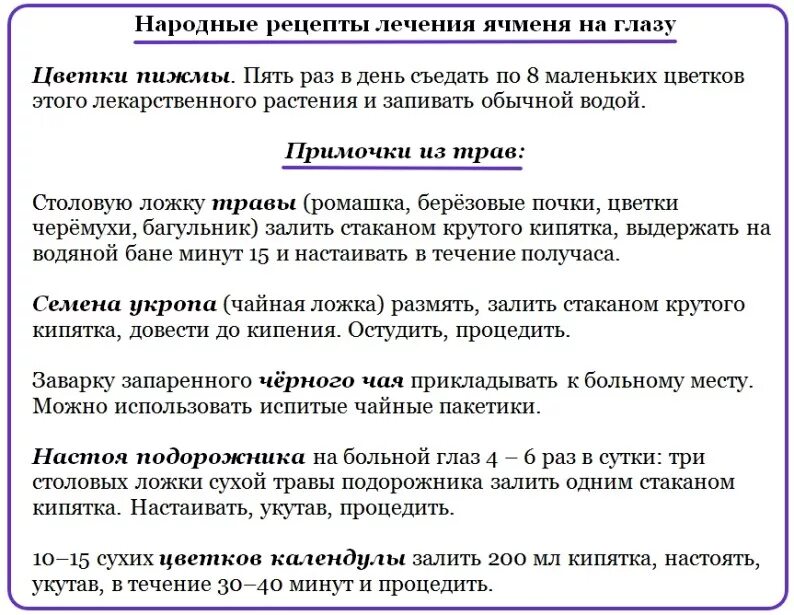 Народное лечение ячменя