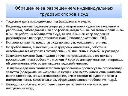 Судебное рассмотрение индивидуального трудового спора