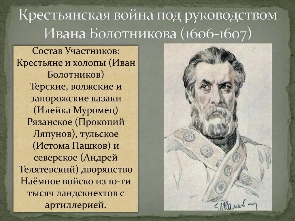 Восстание болотникова при каком. 1606-1607 Восстание Ивана Болотникова.