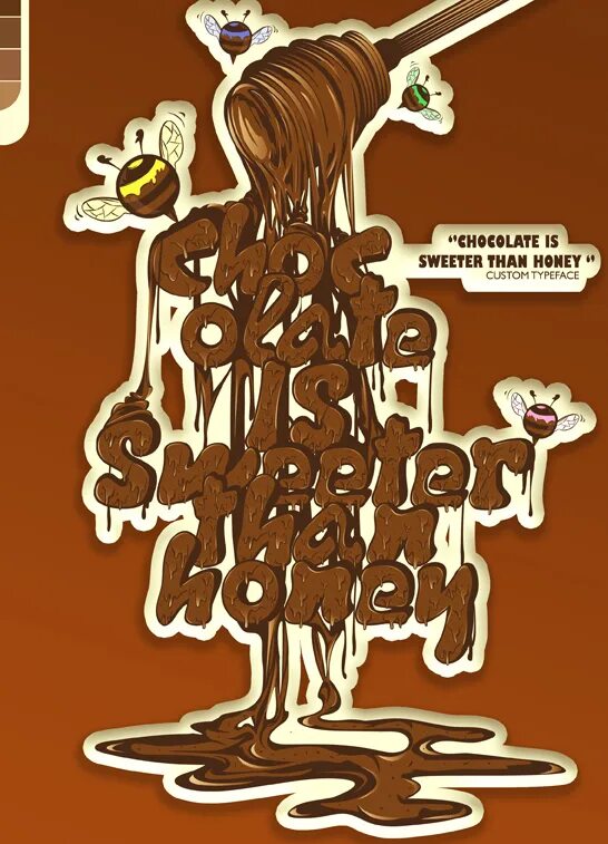 Sweeter the honey. Typography illustration. sweeter than honey. typo artist.