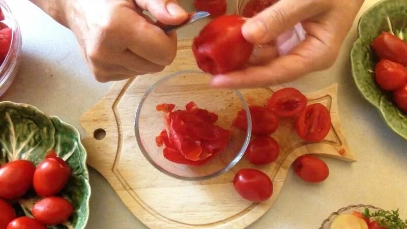 Как снять кожу с помидора