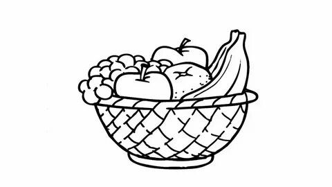 Корзинка фруктов нарисовать