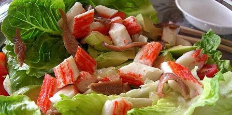 Крабовое мясо с огурцом