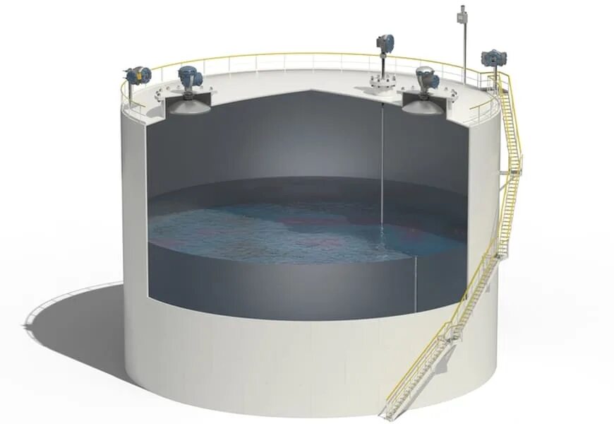 Открытые резервуары с водой. Радарный уровнемер на РВС. Уровнемер для резервуаров Эмерсон. Уровнемер для РВС нефтебазы. Радарный уровнемер для резервуаров нефти.