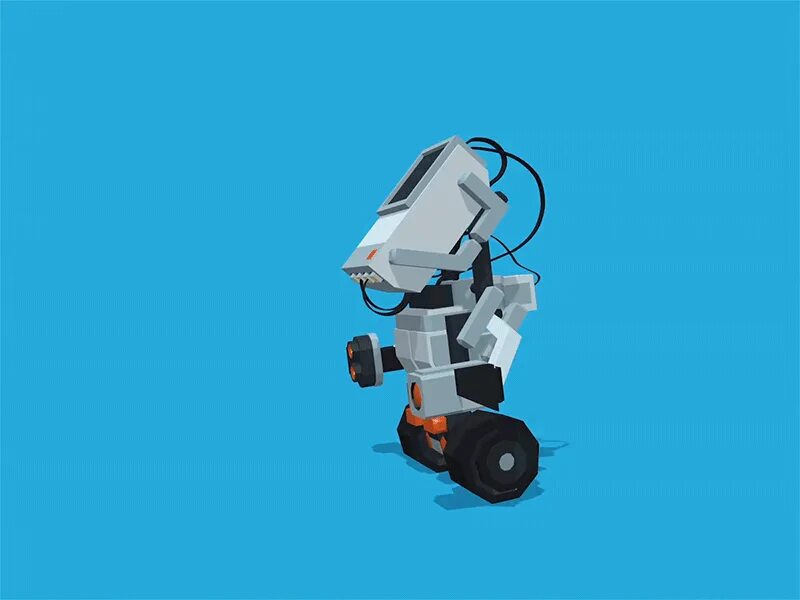 Робот скользит. Робот анимация. робототехника. двигающиеся роботы. робототехника анимация.