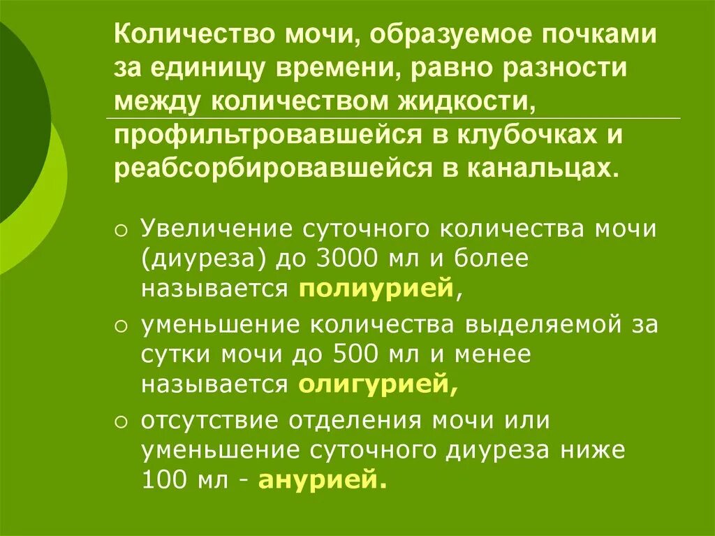 Сколько мочи образует почка в день.