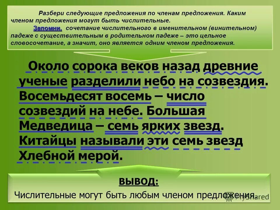 Разбор простого числительного