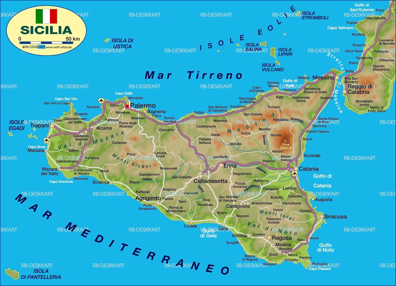 Pictorial Map of Sicily - Idea Rare Maps Sizilien urlaub, Sizilien, Italien