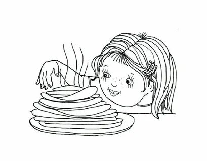 Картинка блины для раскрашивания