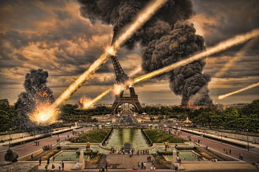 Разрушенный Париж. Апокалипсис ядерный взрыв. Ядерный взрыв в Париже. 3 мирова