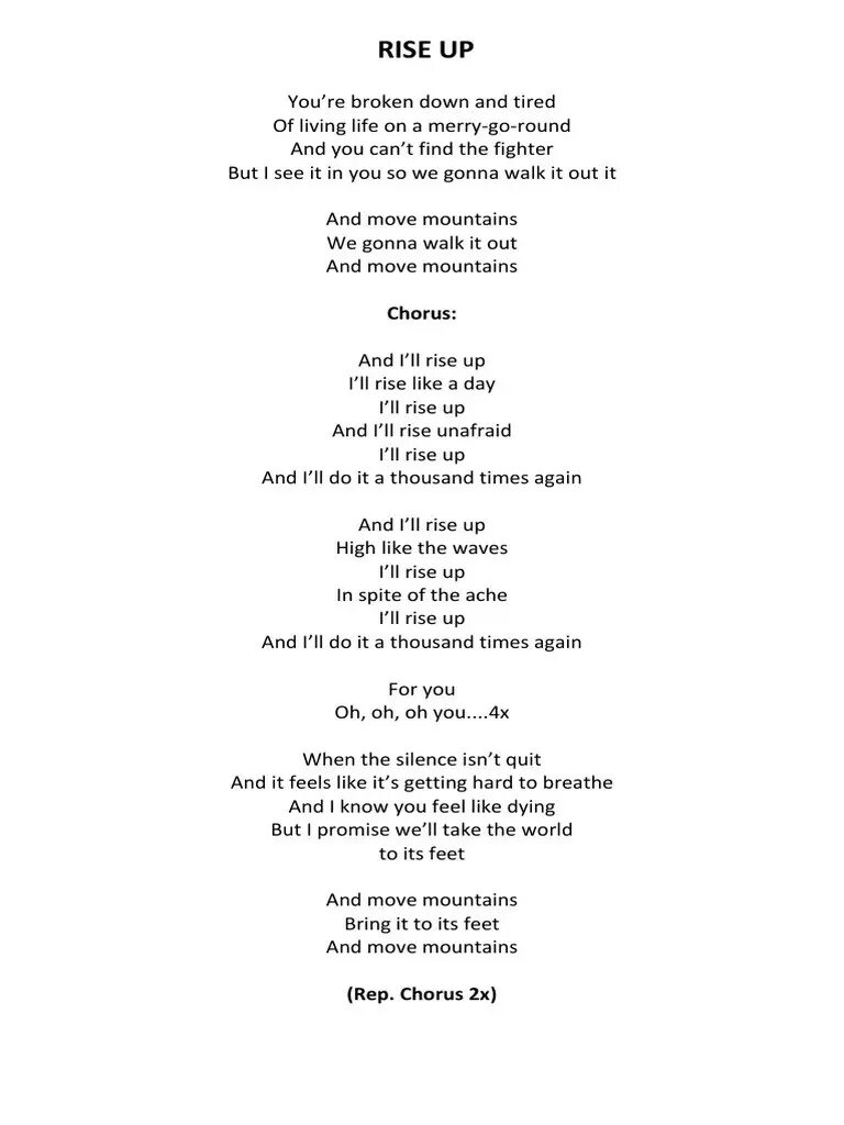 Rise up песня. Rise up andra Day текст. Rise me up Cover Ноты. Ber Rise up Lyrics.