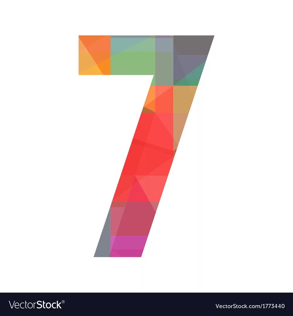 Vector 7. Намбер севен. seven vector. sevan vector. хай тек цифры без фона.