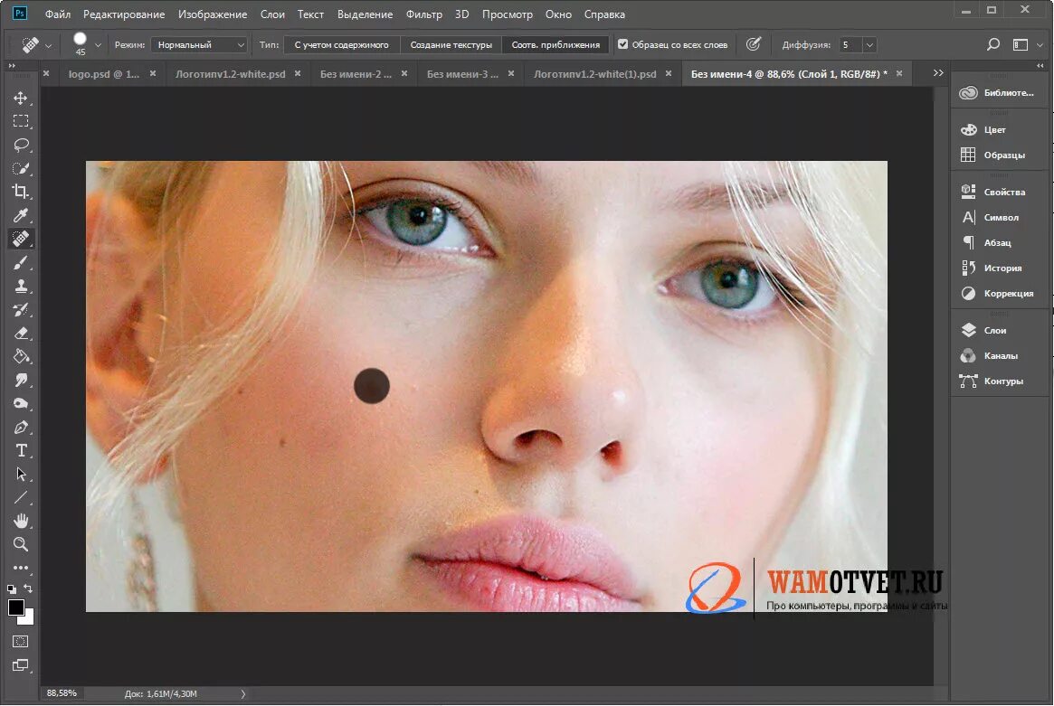 Неравномерная кожа лица. Инструменты ретуши в фотошопе. Как удалить прыщи в фотошопе. Программа для убирания прыщей с фото. Фоторедактор сглаживание кожи.