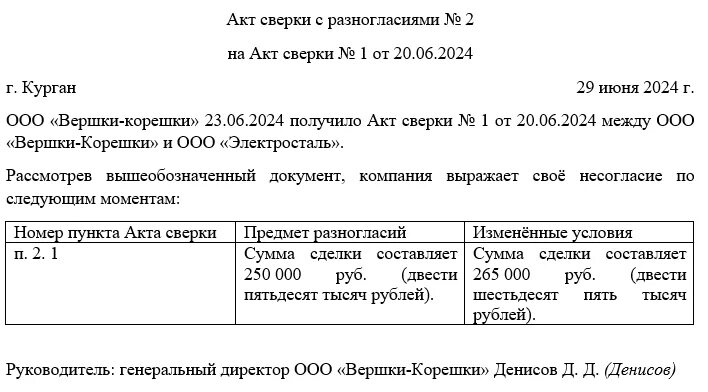 Протокол разногласий по акту сверки. Протокол разногласий к акту сверки взаиморасчетов. Акт сверки с разногласиями образец. Подпись акта сверки с разногласиями образец.