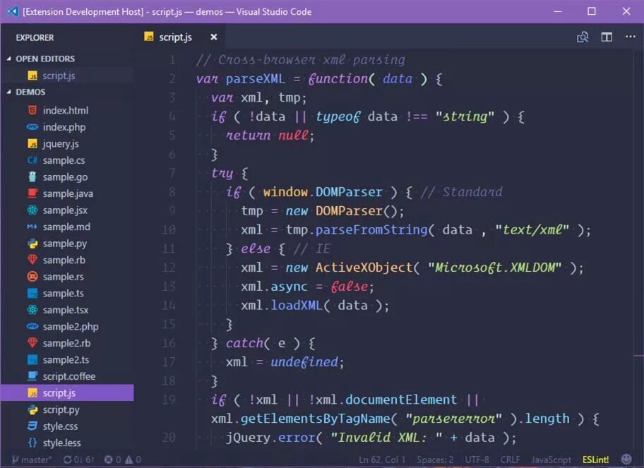 Vs script. Язык программирования Visual Studio code. Код на Visual Studio code. Темы Visual Studio code палитра. Темы vs code.