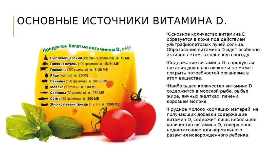 Содержание витамина д в продуктах питания таблица Let's fill up the vitamin D ! Vitamin D performs several functions in the body,