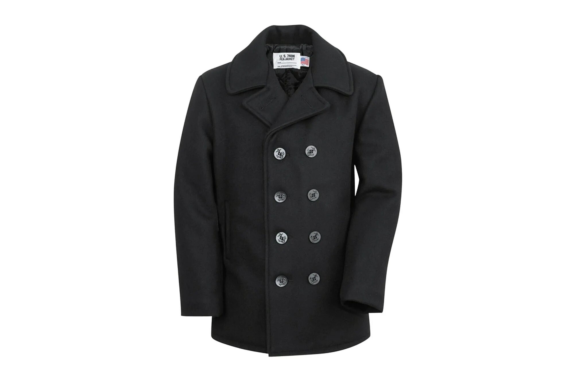 Купить бушлат. Бушлат Schott Pea Coat 740. Бушлат шерсть Schott Classic Melton Wool Navy Pea Coat 740 Black. Schott Navy бушлат. Бушлат 744 Schott Pea Coat.