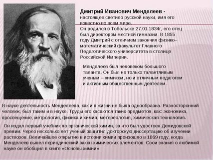 Менделеев интересная биография