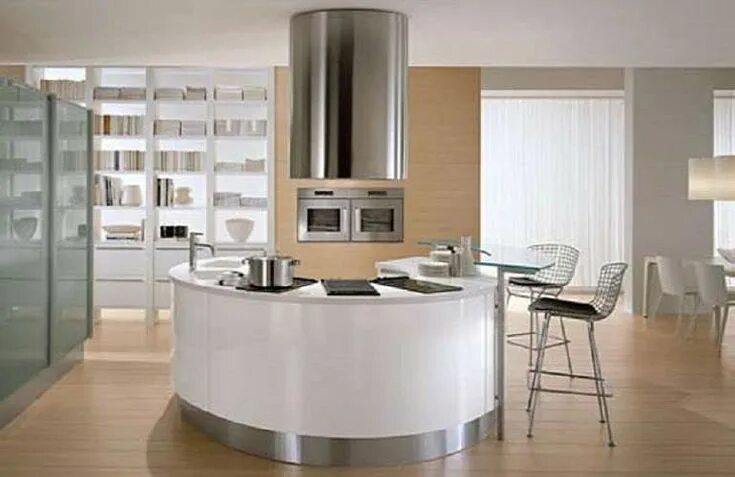 Круглая кухня фото Cuisine en L avec ilot central circulaire Cuisine design, Kitchen, Interior deco