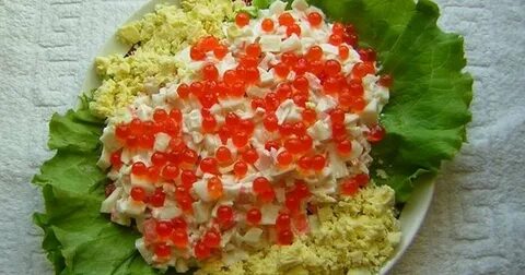 Салат кальмар крабовые палочки яйцо икра