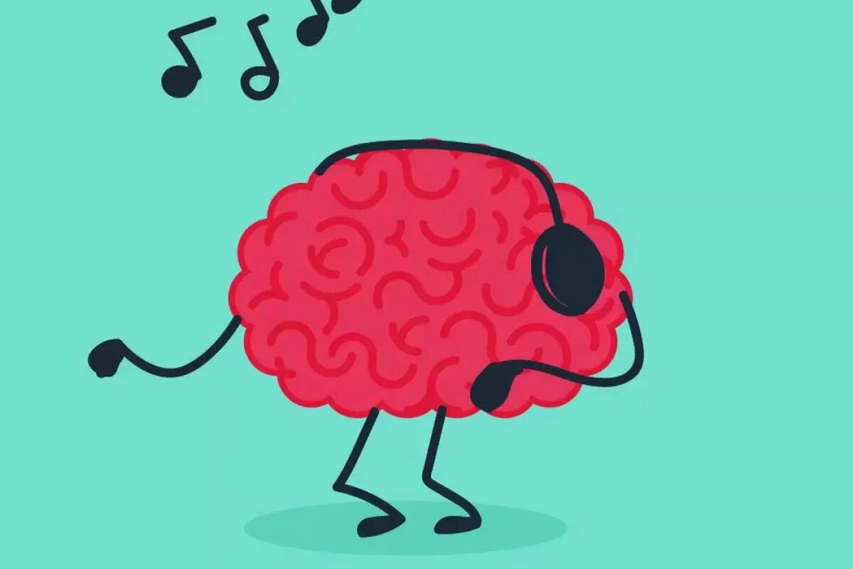 Музыка для памяти мозга слушать. Мозг и танцы. Мозг в наушниках. Мозг смешные картинки. Мозг вектор.