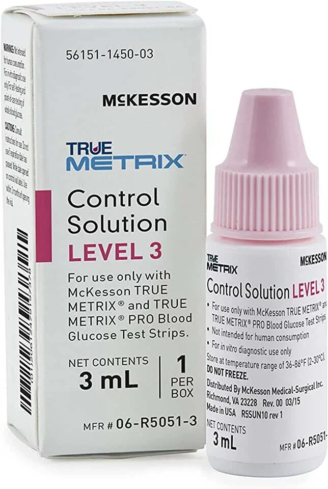 Suboptimal glucose Control. Metrix АН. Control Test 3. True Metrix Maidin. Control solution