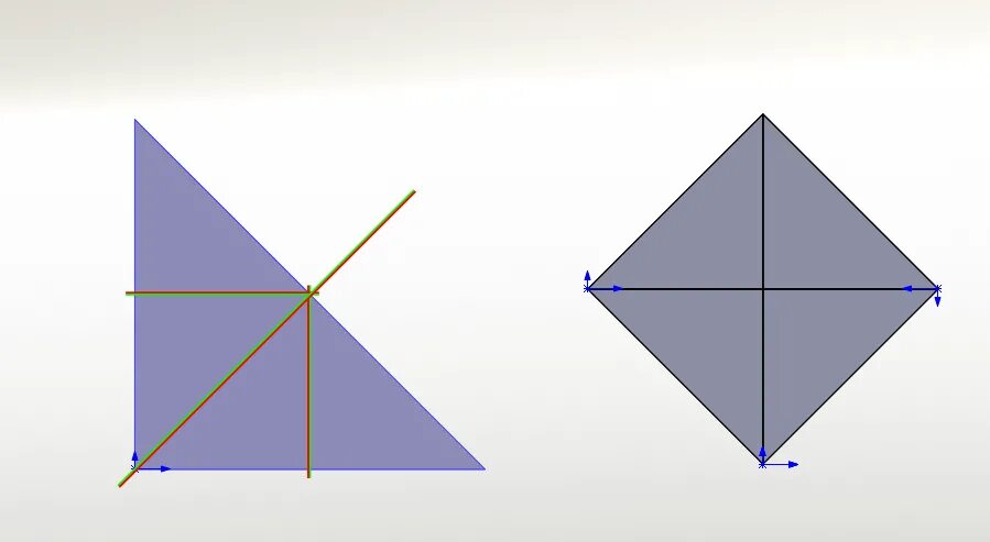 Разделить треугольник на равные части. Равнобедренный прямоугольный. Деление треугольника на равные части. Разделить треугольник на 4 равные части.