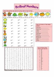 Ordinals worksheets